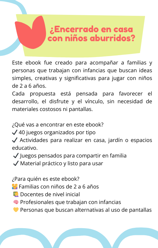 Jugar sin pantallas: actividades simples para acompañar el desarrollo de niños de 2 a 6 años